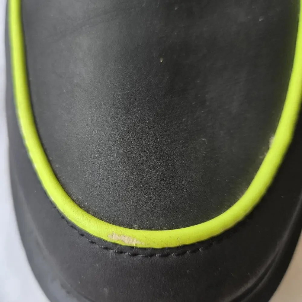 Dr Martens Ramsey Alt Creeper Men's Leather Oxfords Black/Neon Green Size 12